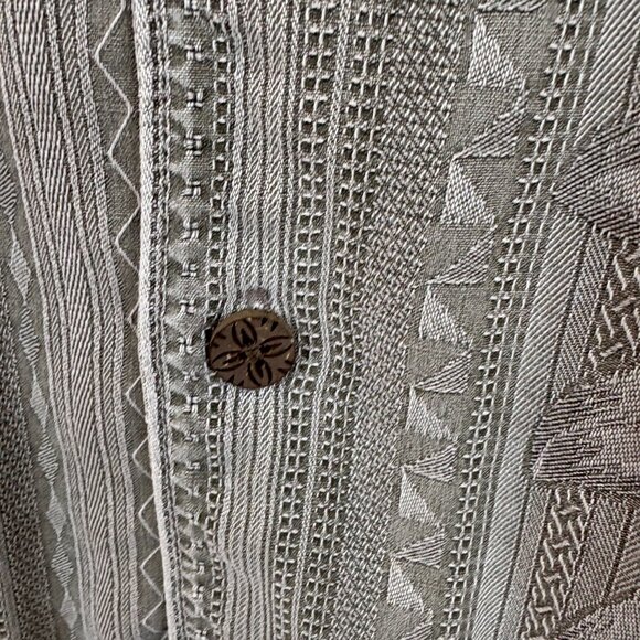 Tommy Bahama Gray Silk Camp Shirt Floral Print Tropical Short Sleeve XL - Picture 4 of 6